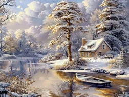 Diamantmaling vinterhytte