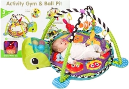 Uddannelsesmåtte til spædbørn Skildpadde 3-i-1 med lille bassin og bolde