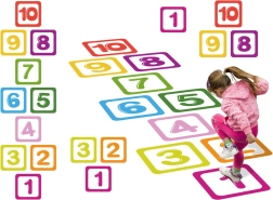 gulvklistermærker tal 1–10 til hinkeleg – pædagogisk sæt