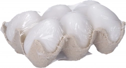 Dekorative hvide plastæg 6 cm, 6 stk