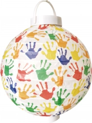 Papirlanterne 20 cm med batteri