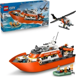 LEGO City redningsbåd fra kystvagten og helikopter