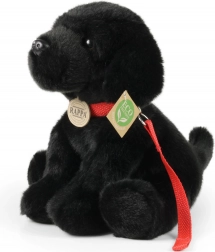 Rappa plysbamse labrador sort med snor 28 cm eco‑friendly