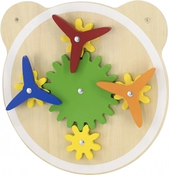 Vægpanel i træ med gear og vindmøller VIGA, FSC, Montessori