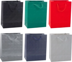 Gavepose med præget firkantmønster 23 × 18 × 10,5 cm