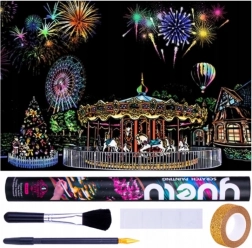 Skrabebillede Forlystelsespark 75x52 cm