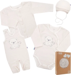 Nyfødt sæt New Baby Sweet Bear, beige, 4-delt, størrelse 62