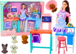 Lægesæt med dukke, dyr og tilbehør