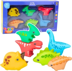 Sæt med gummibadelegetøj Dino World 6 stk.