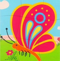 Lag-puslespil i træ Sommerfugl