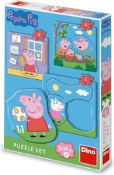 Puslesæt Peppa Pig: Familie 3–5 brikker til småbørn