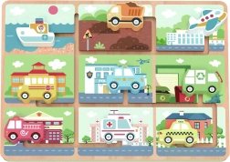 trælabyrint med køretøjer tooky toy