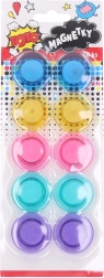 Farvede runde magneter 3 cm - sæt med 10 stk