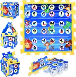 Skumpuslespil – læringsmåtte alfabet jungle 93 × 93 cm