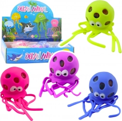 Antistress-elastik formet som en blæksprutte med gelékugler