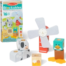 Træ magnetiske byggesten Blockables Gård 16 stk MELISSA & DOUG
