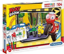 Clementoni dobbeltsidet puslespil Ricky Zoom 104 brikker