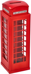 Sparegris Britisk Telefonboks Rød