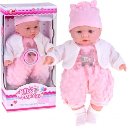 Interaktiv blød babydukke 40 cm med lyde