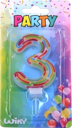 Fødselsdagslys tal 3 med striber