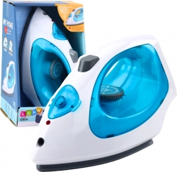 Legetøjsstrygejern til børn med damp, lys og lyd blå