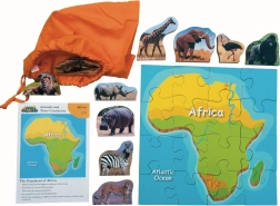 Træpuslespil Afrika og dets dyr