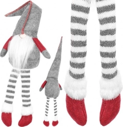 Siddende nisse tekstil dekoration 50 cm – Grå