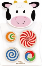 VIGA træ-manipulationsbræt ko Montessori FSC