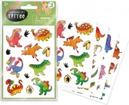 Midlertidige tatoveringer Dinosaurer, 4 ark