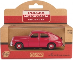 Metalmodel af bilen Warszawa M20 – bordeauxrød klassisk sedan