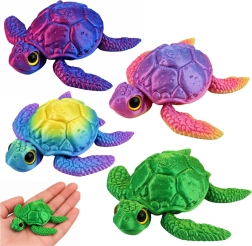 3D-figur af havskildpadde med bevægelige finner og hoved, farveskiftende 8 cm - 1 stk.