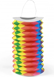 Regnbuefarvet papirlampion 15 cm