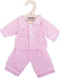 Rosa stribet pyjamas til dukke 38 cm