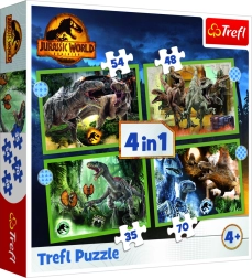 Puslespil 4-i-1 farlige dinosaurer Jurassic World