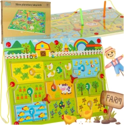 Magnetisk labyrintspil i træ Gård for 2 spillere