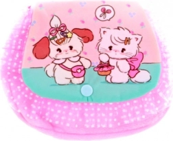 Plysbetrukket skuldertaske med dyremotiv