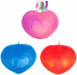 Krammehjerte puffer – antistress regnbuelegetøj af blød silikone 18 cm