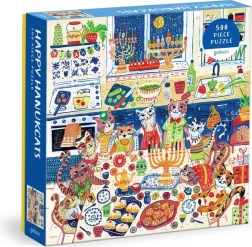 Firkantet puslespil Happy Hanukcats 500 brikker
