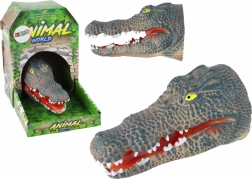 Gummi-hånddukke krokodille – realistisk grå