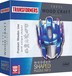 Dobbelt­sided træpuslespil TREFL Wood Craft Origin Transformers Optimus Prime, 505 brikker