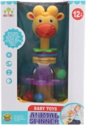 Snurretop med kugler Giraf – interaktiv roterende legetøj til babyer 12m+