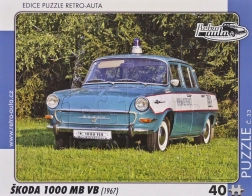 Puslespil Retro Biler Škoda 1000 MB VB 40 brikker