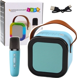 Trådløs karaokehøjttaler med mikrofon K12 RGB Bluetooth blå