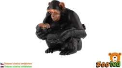 Figur af en hun af den almindelige chimpanse med unge