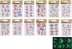 Tatoveringsstickers der lyser i mørke – mix 10,5 × 6 cm