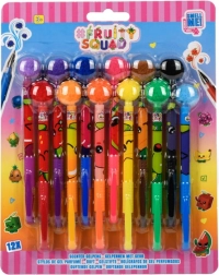 Duftende gelpenne med pompon 12 stk.