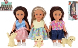 Dukke med kæledyr 12 cm i æske, 3 varianter