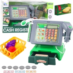 Legetøjskasseapparat med tilbehør med lys og lyde – grøn