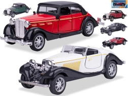 Metalmodel af historisk bil 1:36 med pullback, 11,5 cm