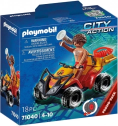 Playmobil City Action – rednings‑ATV med figur og pull‑back‑motor